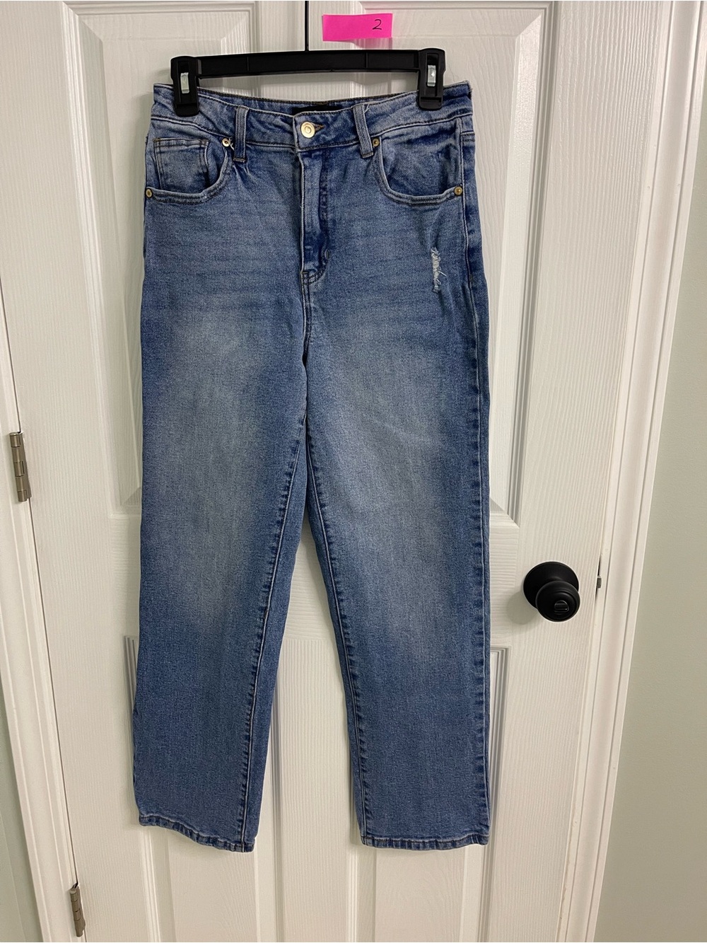 BCBGeneration Straight Leg Jeans in Light Blue Wash